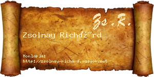 Zsolnay Richárd névjegykártya